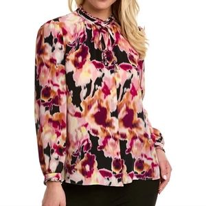 Kobi Halperin Mabel Tie Neck Blouse Size Small